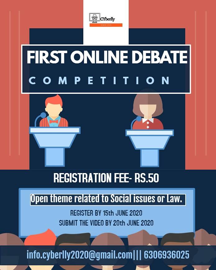 1ST ONLINE DEBATE COMPETITION BY CYBERLLY: REGISTER BY 15TH JUNE, 2020