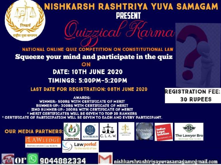 Quizzical Karma National Constitutional Quiz Competition by Nishkarsh Rashtriya Yuva Samagam