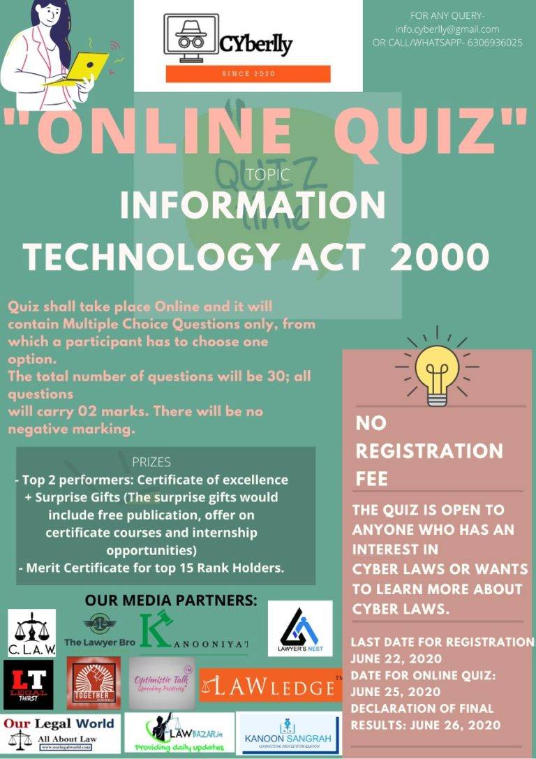 ONLINE QUIZ ON IT ACT 2000 - REGISTER BY JUNE 22nd- NO REGISTRATION FEE