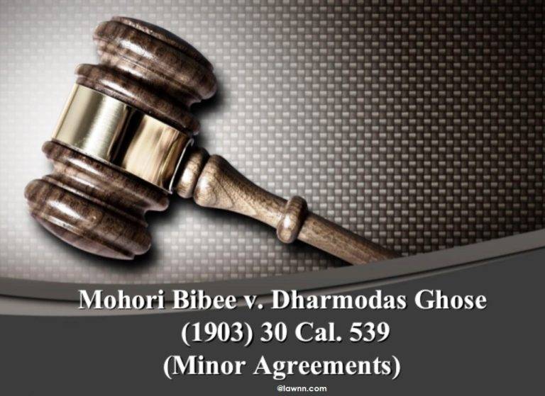 Mohori Bibee v. Dharmodas Ghose