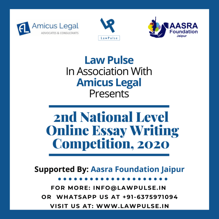 2nd NATIONAL LEVEL ESSAY WRITING COMPETITION, 2020 by LAWPULSE