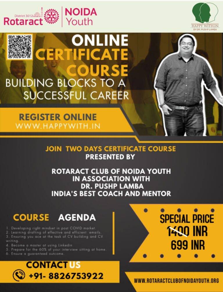 Online certificate course on Building Blocks to a Successful Career by Rotaract club of Noida Youth