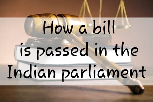 How a bill is passed in Indian Parliament